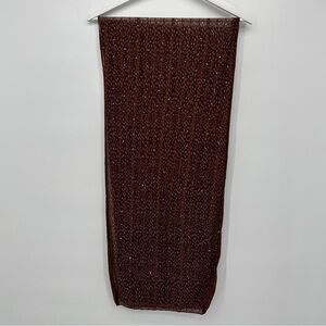 Unbranded Brown Rhinestone Embellished Rectangle Scarf Y2k Style Accessory Fawn